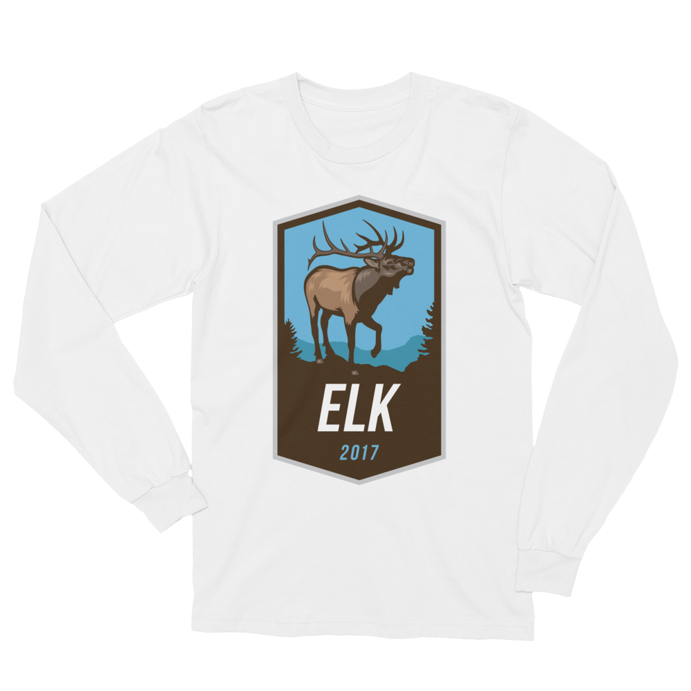 Buck Badge Elk Long Sleeve T-Shirt