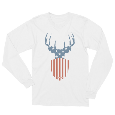 Buck Badge Flag Icon Long Sleeve T-Shirt