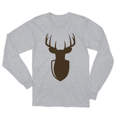 Buck Badge Brown Icon Long Sleeve T-Shirt